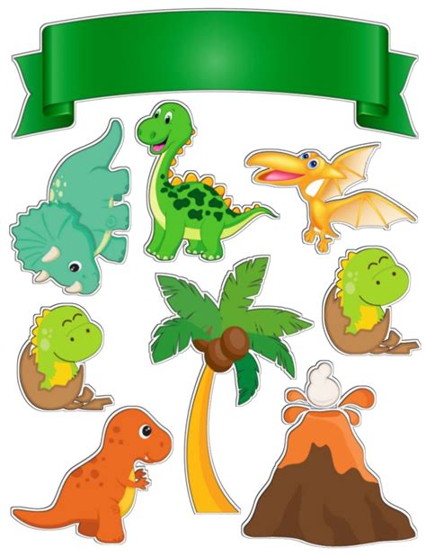 Cut Out Free Printable Dinosaur Cake Toppers